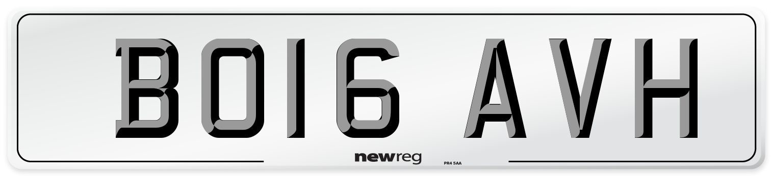 BO16 AVH Number Plate from New Reg